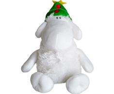 Sheepworld Peluche Mouton, Peluche, Blanc/Vert, 15 x 15 x 18 cm