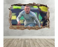 Wall Decor 247 Sticker Mural 3D Wayne Rooney pour Chambre denfant Motif Paysage Moyen 50 cm x 35 cm