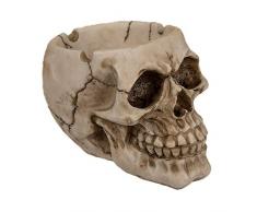 Goth and steampunk Cendrier en polyrÃ©sine, CrÃ¢ne, Gris, env. 12 cm