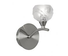 Oaks Lighting Korra Lampe murale finition Chrome satiné avec Design Abat-jour en verre Transparent