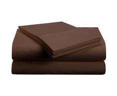 Superior 1500Â Series Massif Poche Profonde Super Doux et rÃ©sistant Ã Rides, Parure de lit 100% Microfibre brossÃ©, Moka, Complet, Lot de 4