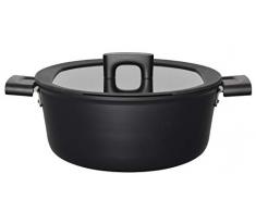 Fiskars Casserole avec Couvercle, à 26 cm, Capacité : 5 litres, Convient à toutes les Plaques de Cuisson, Aluminium/Plastique, Résiste aux Rayures, Revêtement Antiadhésif, Hard Face, 1 052 228
