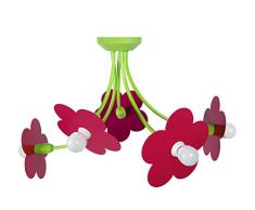 Tosel 21099 Lustre 5 Lumières, Acier, E14, 40 W, Vert, 60 x 40 cm