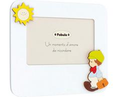 Fabula Cadre de Table laquÃ© avec Applications en Bois Naturel Ãgouttoir pour Photos 10 x 15 cm Horizontal, Multicolore, 10 x 15 cm