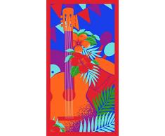 Santens Drap de Plage, Microfibre, Rouge, 90x170 cm