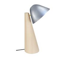 Tosel 90254 Lampe Bureau 1 Lumière, Bois/, E14, 40 W, Argenté, 25 x 42 cm