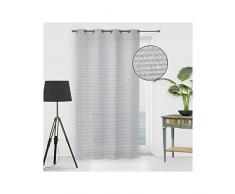 Soleil docre Nicolas Voilage, Voile, Polyester, Gris, 140 x 250 cm