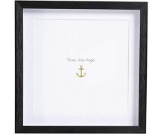 Kare Design Tableau mural carré avec cadre photo noir et blanc Motif ancre 33 x 33 cm 32,5 x 32,5 x 2 cm