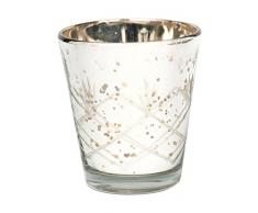 Insideretail 45Â x 45Â x 10Â cm pour Mariage Bougeoirs Mercure en Verre avec Effet Vieilli en Aluminium, Lot de 48, Argent