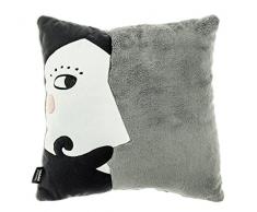 Paparajote Factory 1710 Coussin Motif Arturo Laine Polaire/Polyester Gris 40 x 40 x 14 cm
