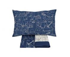 Gabel Parure de lit Double iOS Drap Bleu