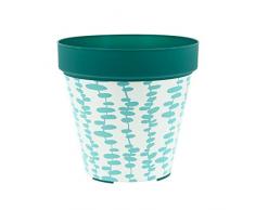 My Note Deco 065747 Cache Pot Rond prÃ©-percÃ© 24cm OMBRAGE en Plastique Recyclable, Vert, DiamÃ¨tre 24 cm