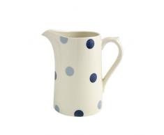 Fairmont & Main Cruche en céramique à Pois Bleu/crème
