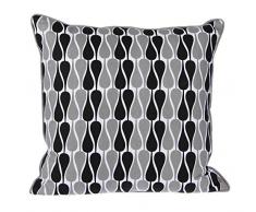 Manostiles Danish Design Co. Coussin, 100% Coton Biologique, Gris/Noir, Taille L