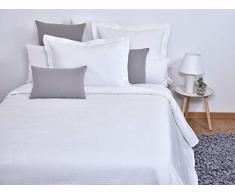MI CASA Couvre-lit Vogel (lit 135), 80% Coton, 20% Polyester Blanc 240 x 270 cm