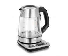 PM Company MPM MCZ-97 Bouilloire électrique en Verre avec contrôle de température 1,7 L, sans Fil, Garder au Chaud, rétroéclairé, Filtre Anti-calcaire, 2200 W, sans BPA.