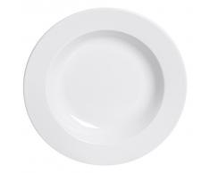 Excelsa Wing Assiette Creuse, Porcelaine, Blanc, 22,5Â x 22,5Â x 4Â cm