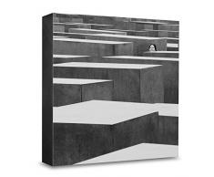 COGNOSCO HG-B108 Tableau Mural en Bois avec Photo darchitecture Berlin en Bois Noir/Blanc 15 x 15 cm