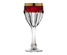 Crystaljulia 05811 Lot de 6 verres Ã vin Crystalite, rouge et transparent