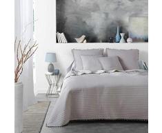 douceur dintÃ©rieur DORINETTE COUVRE LIT 2 PERSONNES MATELASSE, Gris, 240 x 260 CM