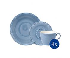 like. by Villeroy & Boch - Colour Loop Horizon service à café 12 pièces, ensemble de vaisselle en porcelaine premium pour 4 personnes, bleu ciel, adapté au lave-vaisselle
