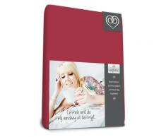 Bed-Fashion Drap-Housse, Jersey, Bordeaux, lit Simple, 100Â x 200Â cm