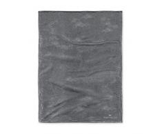 TOM TAILOR Couverture en Polaire Couverture 150Â x 200Â cm, Microfibre, Anthracite, 38Â x 27Â x 3,5Â cm