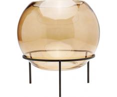 Kare 63950 Vase en verre avec cadre en acier verni, Corps : verre verni - Cadre : acier laquÃ©, marron, Ã25cm