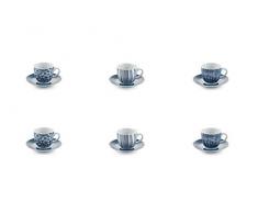 Galileo Casa 2192763 Indigo Lot de 6 tasses Ã cafÃ© en porcelaine