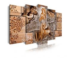Dekoarte 430 - Tableau moderne sur toile montÃ© sur cadre en bois 5 piÃ¨ces , style Naissance de VÃ©nus, 150x80cm