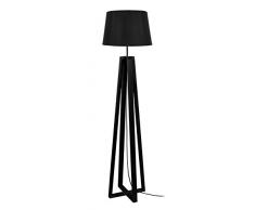Tosel 51110 Lampadaire 1 LumiÃ¨re, Bois, E27, 40 W, Noir, 40 x 155 cm