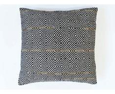 Soleil docre Macrame Coussin, Noir, 45 x 45 cm