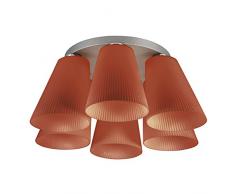 Homemania Niagara Plafonnier AmbrÃ© en verre 66 x 66 x 33 cm