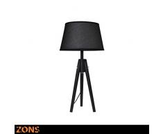 ZONS Lampe Ã Poser Scandinave Noir