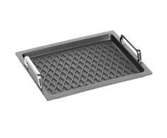 AMT 23733G-BBQ BBQ Barbecue pan 37x33cm avec poignées, Aluminium, Noir, 33 cm