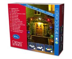 Konstsmide 4428-000 Guirlande de Jardin 10 Lampes Claires + 30 LED Blanc + Câble Vert 24 V