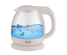adler AD 1238 Bouilloire Ã©lectrique, Verre, 1 Liter, Beige