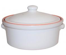 Amazing Cookware Cocotte en Terre Cuite 1 Litre Dish-Matt Blanc, en CÃRAMIQUE, Blanc Naturel avec à lintérieur, 18 x 17 x 11 cm