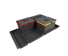 ELLETIPI Metropolis PTC28 10050 7F Poubelle de tri sÃ©lectif de tiroir sous Ã©vier, Gris, 91 x 46 x H22