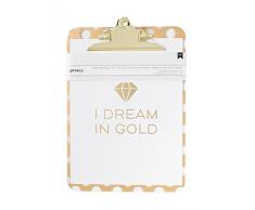 American Crafts Ãtui Ã Rabat en Plastique de Bureau Essentials Presse-papiers W/imprimÃ© 31,7Â cm x 22,8Â cm Or W/Transparent Ã Pois