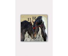 Bonamaison Horloge Murale en MDF, Multicolore, 30 x 30 cm