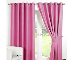 Dreamscene Rideaux occultants Ã oeillets, Polyester, rose, 90Â cm x 274Â cm