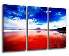 Tableau Moderne Photographique, Impression sur bois, Paysage de Laguna Verde et Colorada, 97 x 62 cm, ref. 26088