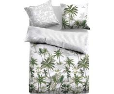 TOM TAILOR 0069951 Parure de lit en Satin avec taie doreiller Coton Vert Estival 1 Housse de Couette 135 x 200 cm + 1 taie doreiller 80 x 80 cm