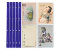PELLERS PL410 10 Feuilles de Collection, 4 Pochettes 107mm X 150mm pour Cartes Postales, sous-bock et Photo. Recharge pour Modèle XL, Plastique, Extra Transparent