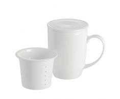 la Porcellana Corte Tasse Ã Infusion Porcelaine Blanc 8,5 x 8,5 x 10,5 cm
