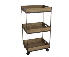 DCASA Armoire 3 plateaux en mÃ©tal et bois pour lit, ne sapplique pas