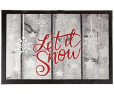 Carpido Lisa en Fibre synthÃ©tique Design Let It Snow Tapis de Porte, Multicolore, 40Â x 60Â x 0,6Â cm