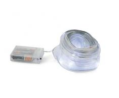 Kooper 2196514 Ruban Organza Argent avec Fil 50 LED Blanc