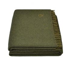 zoeppritz since 1828 Must Relax Couverture - Couverture en Laine Vierge de Haute qualité avec Franges - 130x190 cm - De, Laine Vierge, 670 Forest, 130x190cm